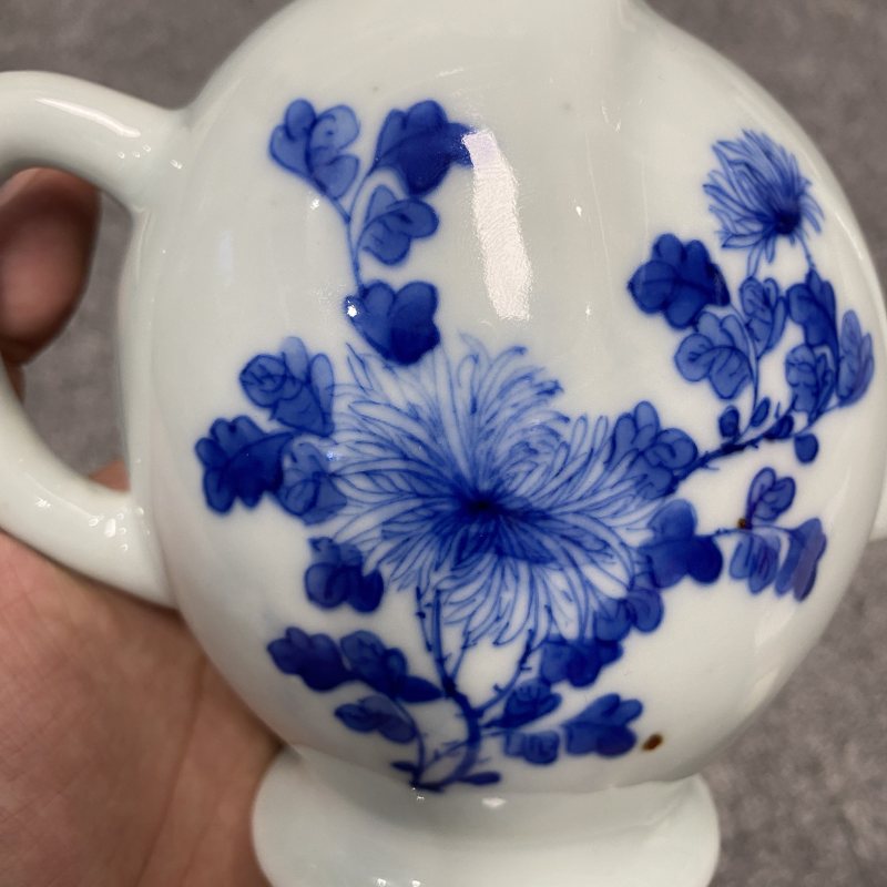 清晚期 青花花鸟纹倒流壶 - 图9