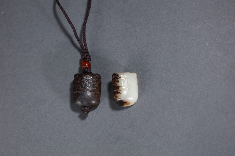清 白玉留皮蝉、旧玉留皮蝉二件 - 图4