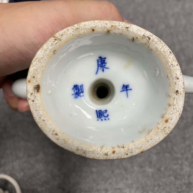 清晚期 青花花鸟纹倒流壶 - 图10