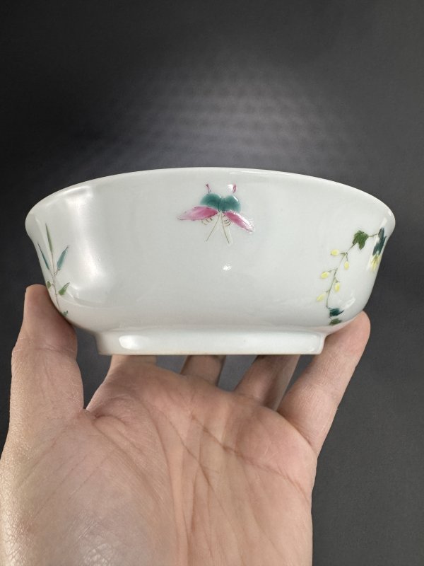 清同治 粉彩癞瓜纹碗一对 - 图16