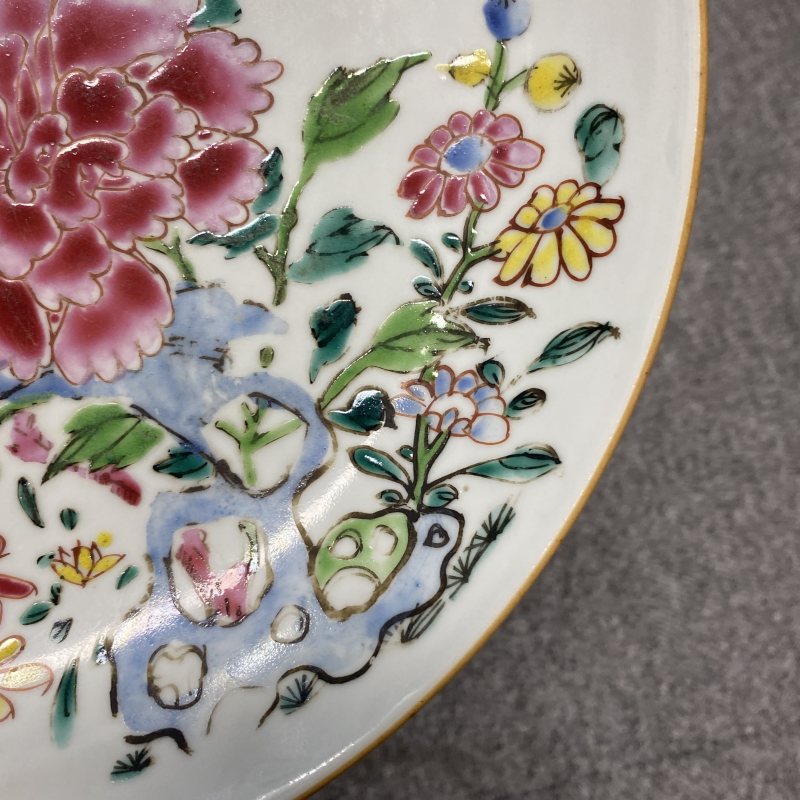 清雍正 粉彩花卉纹盘 - 图10