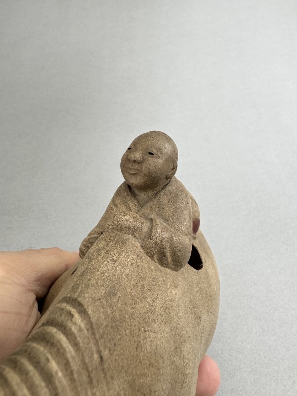 清末民初 段泥牧童骑牛水滴 - 图9