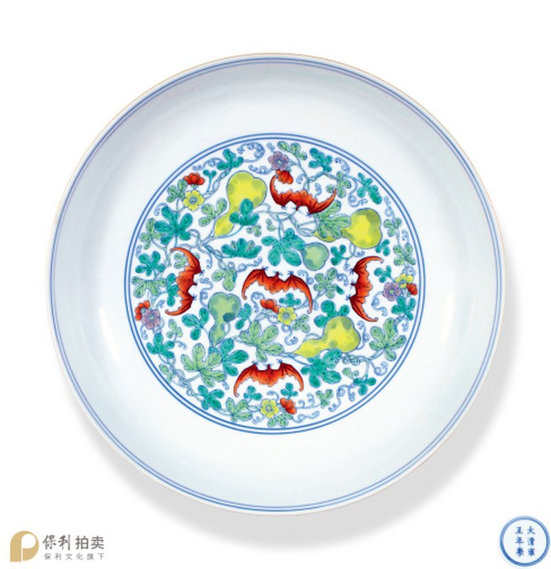 清雍正 御窑斗彩福禄万代大盘