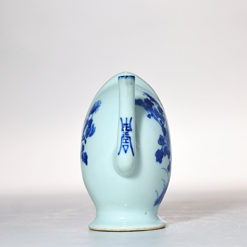 清晚期 青花花鸟纹倒流壶 - 图3
