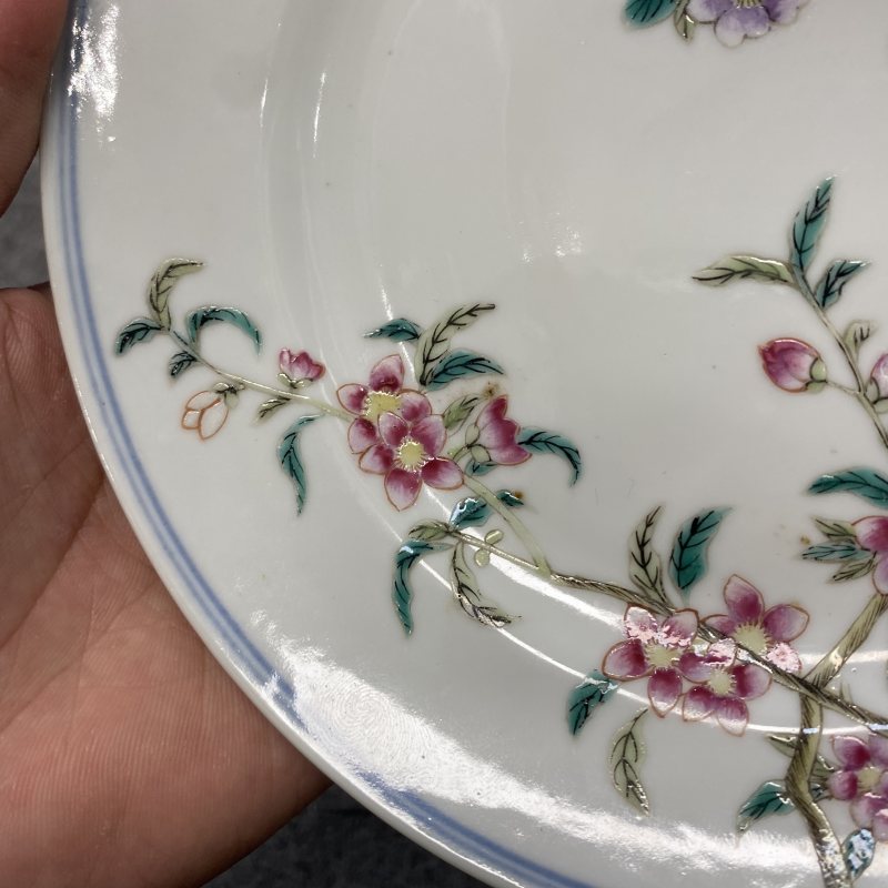清宣统 粉彩花卉纹折腰盘 - 图7