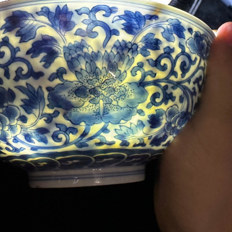 清康熙 青花缠枝牡丹纹碗 - 图10