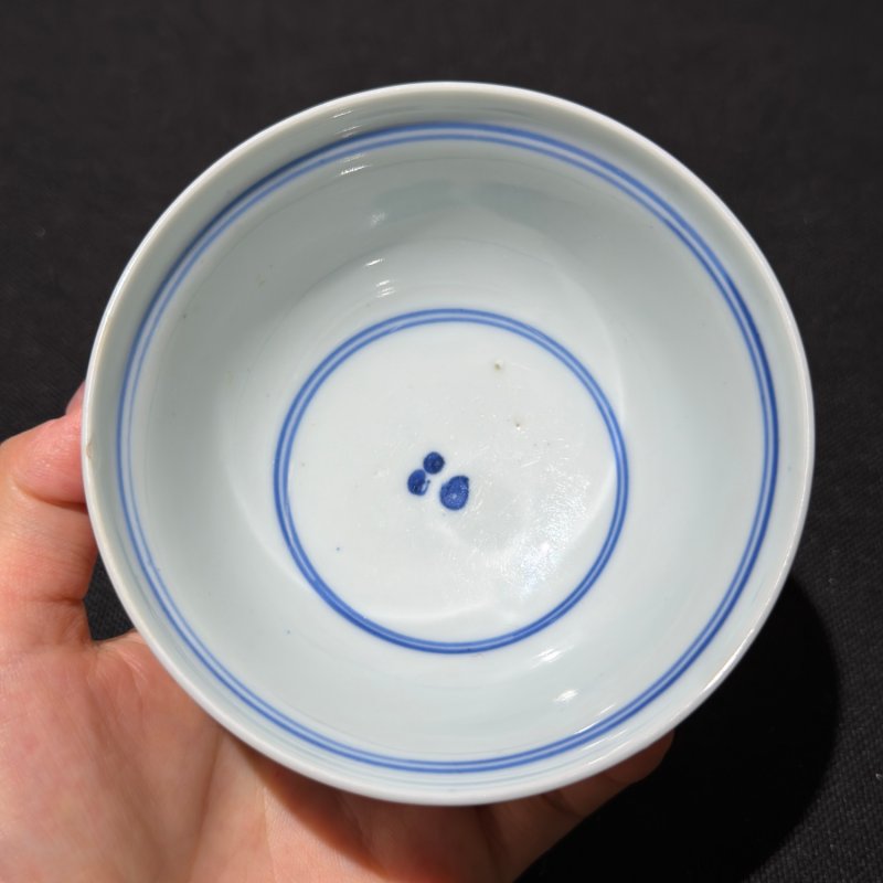 清雍正 青花陶渊明爱菊图杯 - 图6