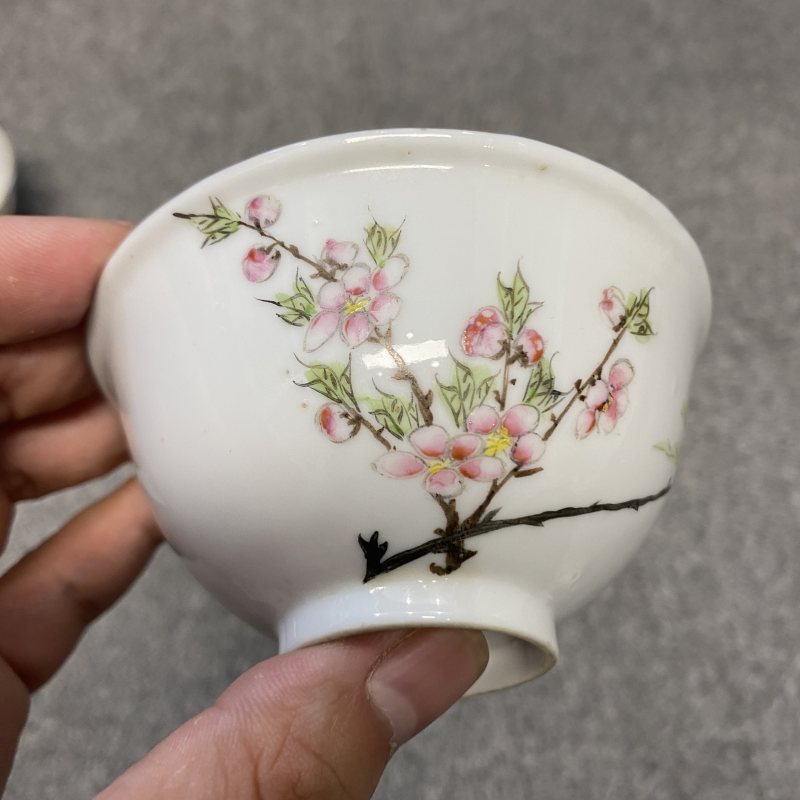 民国 粉彩花鸟纹茶园 - 图13