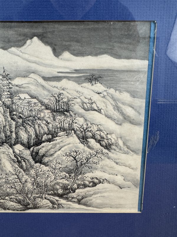 清 罗汉诵经图、雪景山水图两幅 - 图10