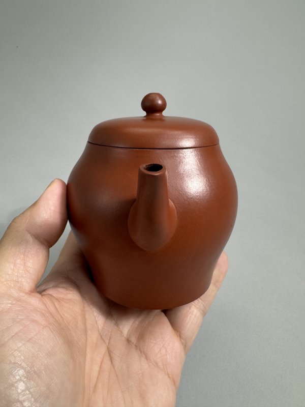 清早期 孟臣“甲子孟春”款朱泥瓮型壶 - 图4