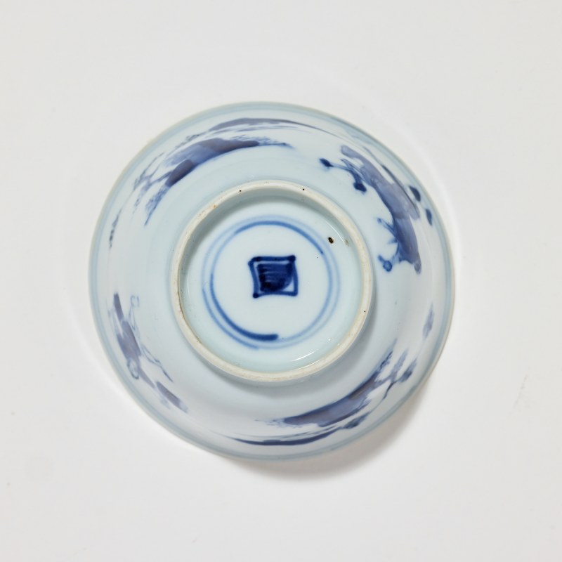 清康熙 青花山水人物纹杯 - 图5