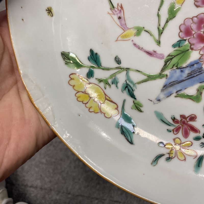 清雍正 粉彩花卉纹盘 - 图11