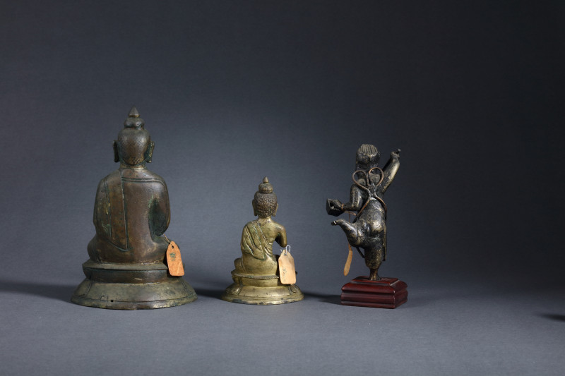 清 铜鎏金大日如来佛两尊、魁星点斗一组三件 - 图4