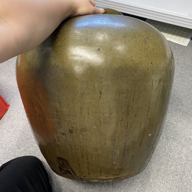 明代 茶叶末釉大缸 - 图6