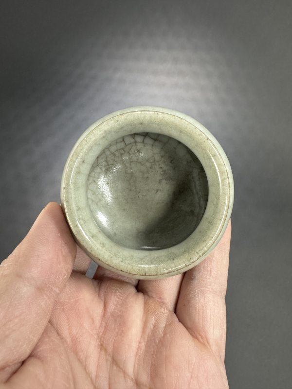 清早期 仿官釉小琴炉 - 图6