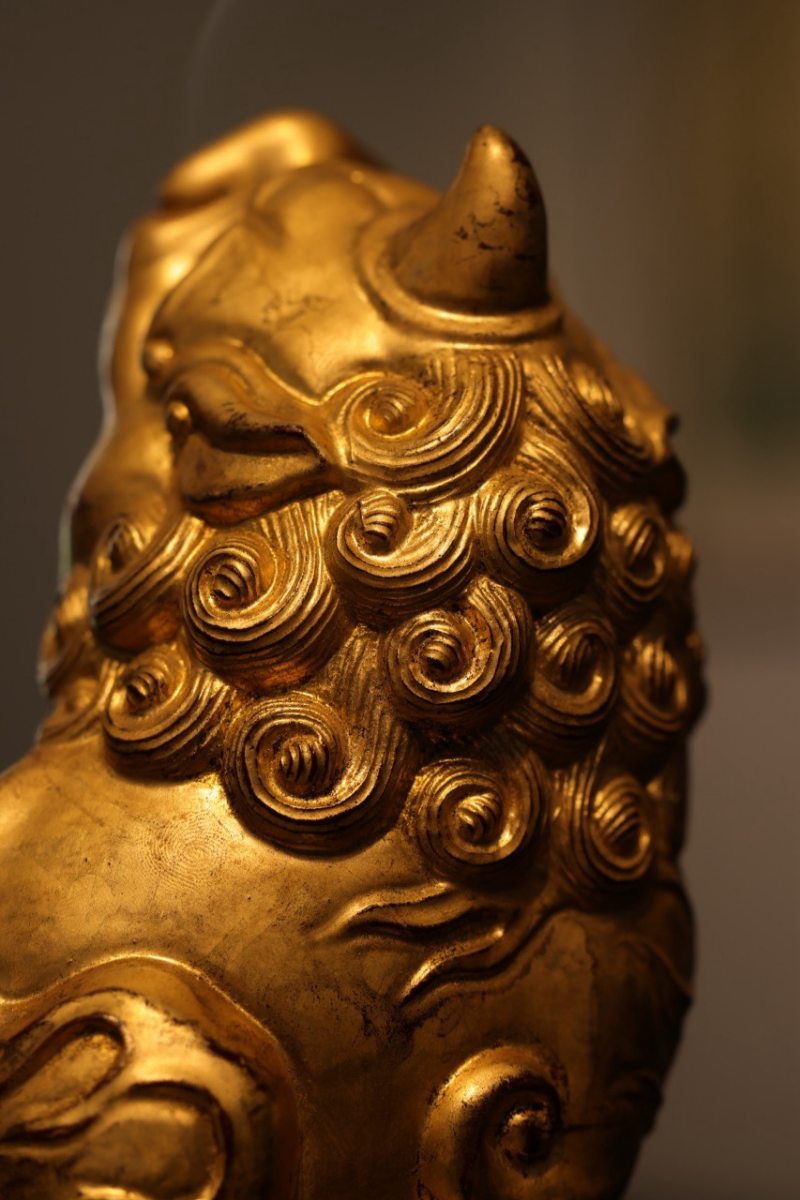 髹金瑞兽香炉 - 图2