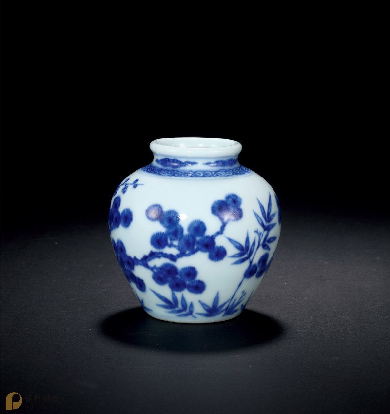 清雍正 青花松竹梅小罐 - 图3