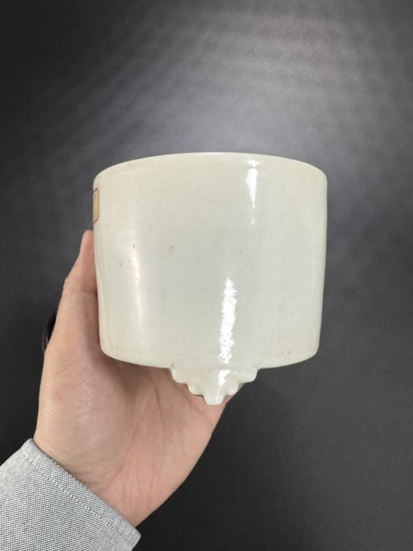 明末清初 德化窑白釉筒式炉 - 图3