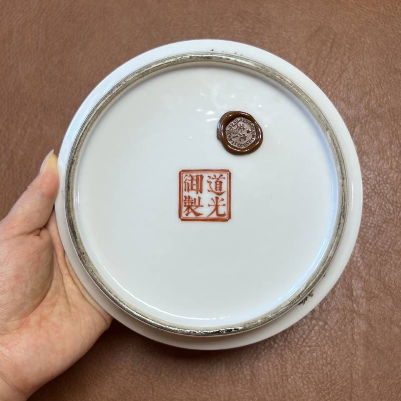 民国 “道光御制”款粉彩折枝花卉纹花盆一对 - 图15
