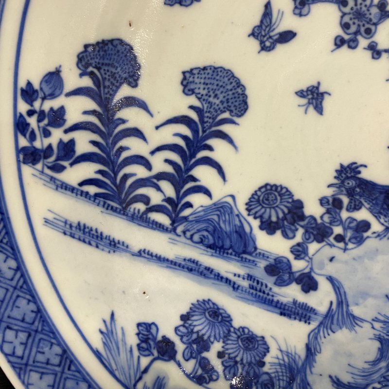 清晚期 青花喜上眉梢纹盘 - 图7