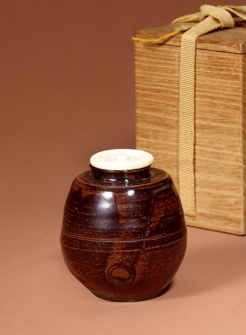 明 酱釉茶入 - 图2