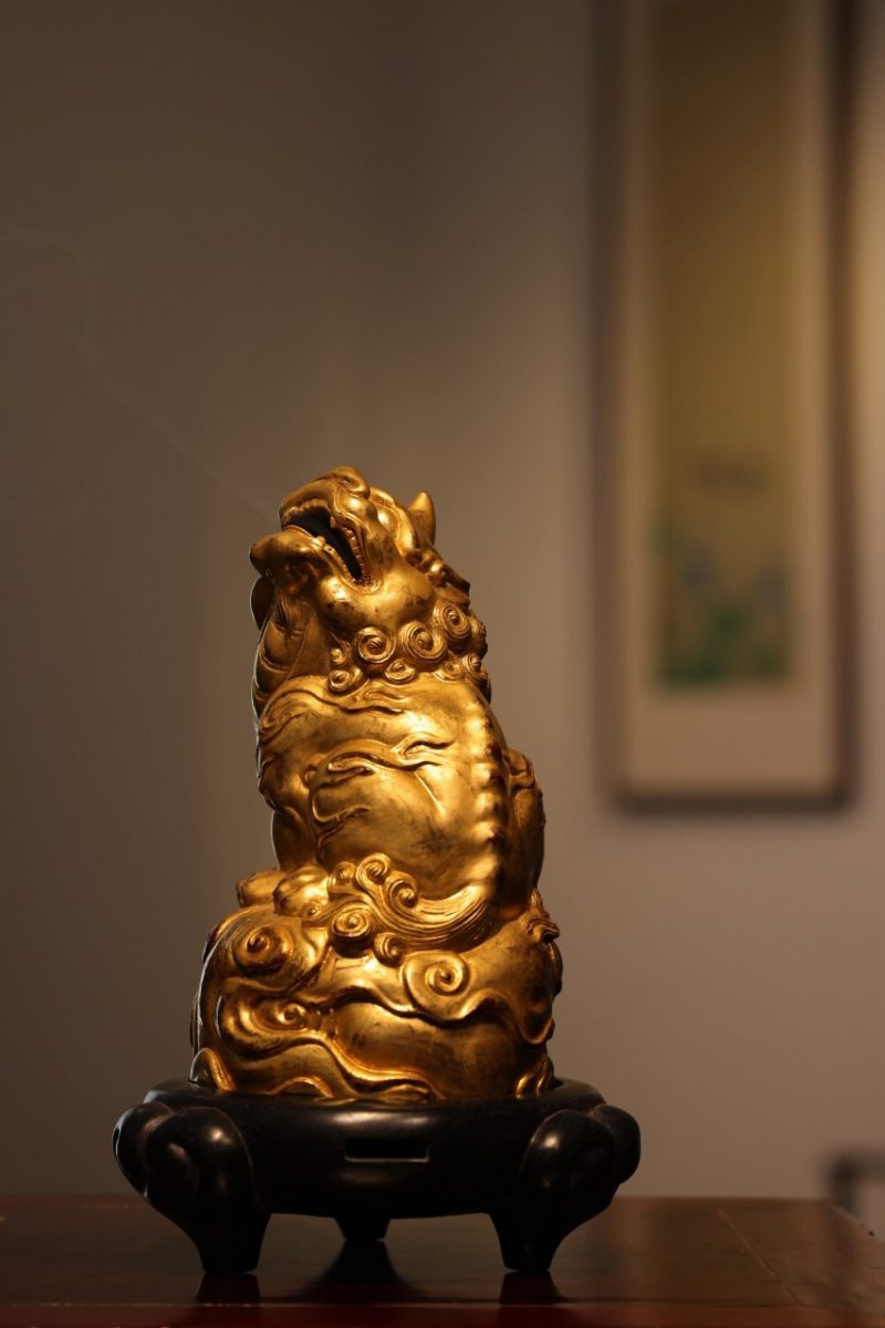 髹金瑞兽香炉 - 图5