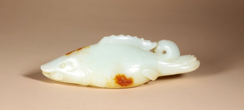 清 白玉留皮鳜鱼