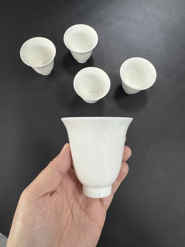 清 德化窑白釉大铃铛杯一套五只 - 图3