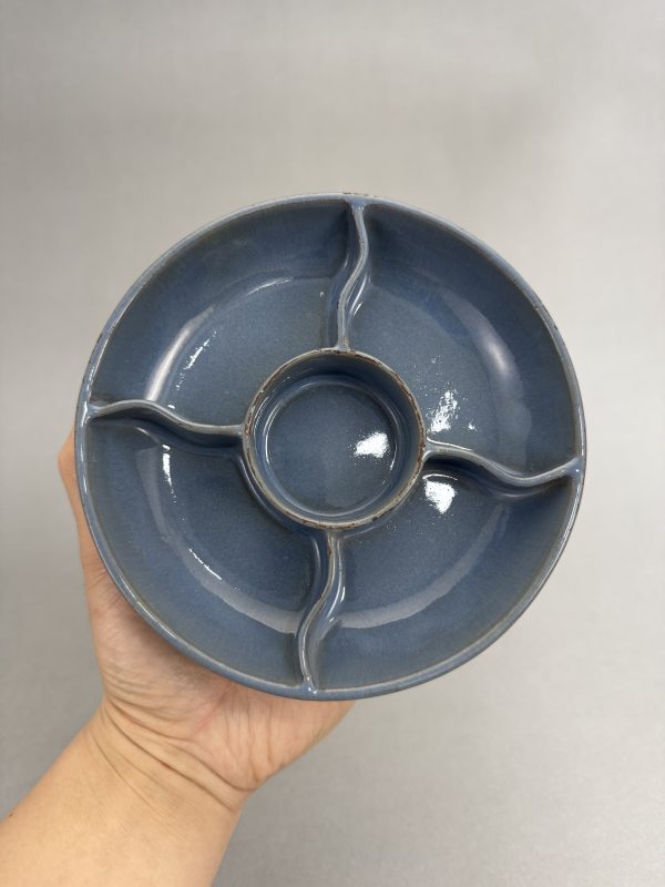 清早期 宜均天蓝釉紫泥胎格式洗 - 图4