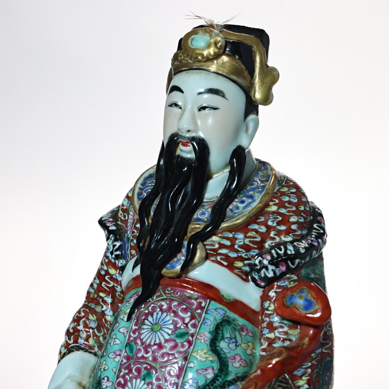 民国 粉彩财神造像 - 图5