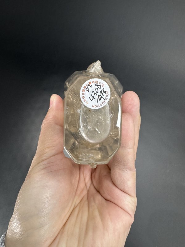 清中期 水晶雕双螭龙耳八方瓶 - 图8
