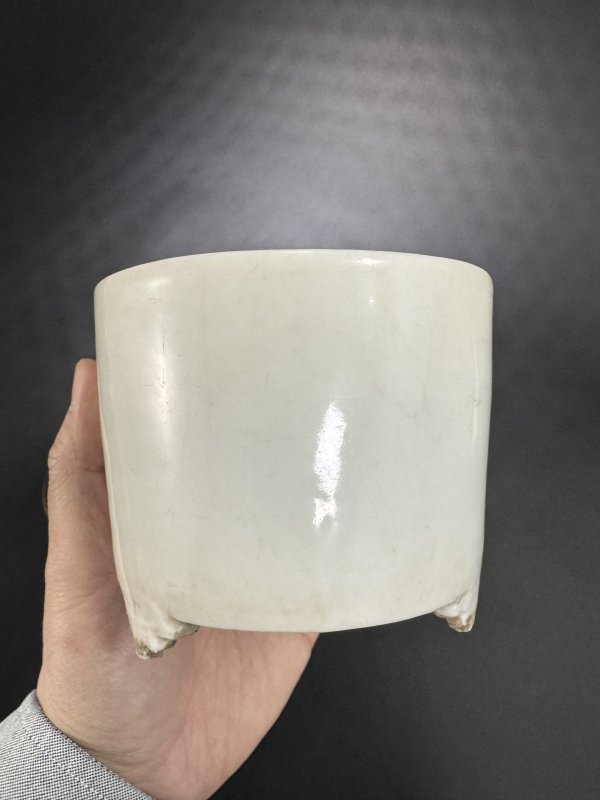 明末清初 德化窑白釉筒式炉 - 图6