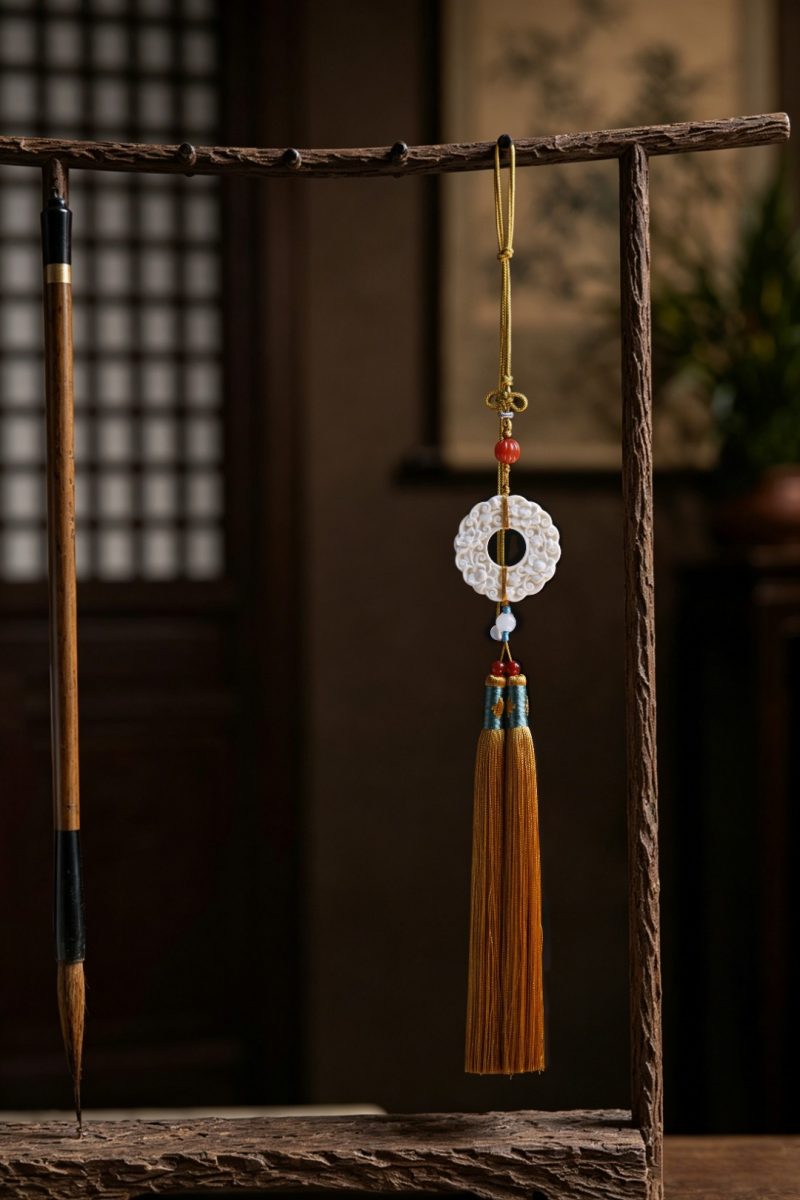 鹿角缠枝莲纹平安扣挂饰 - 图3