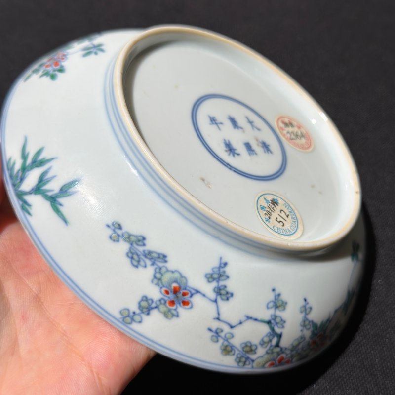 清康熙 斗彩喜鹊登梅图盘 - 图8