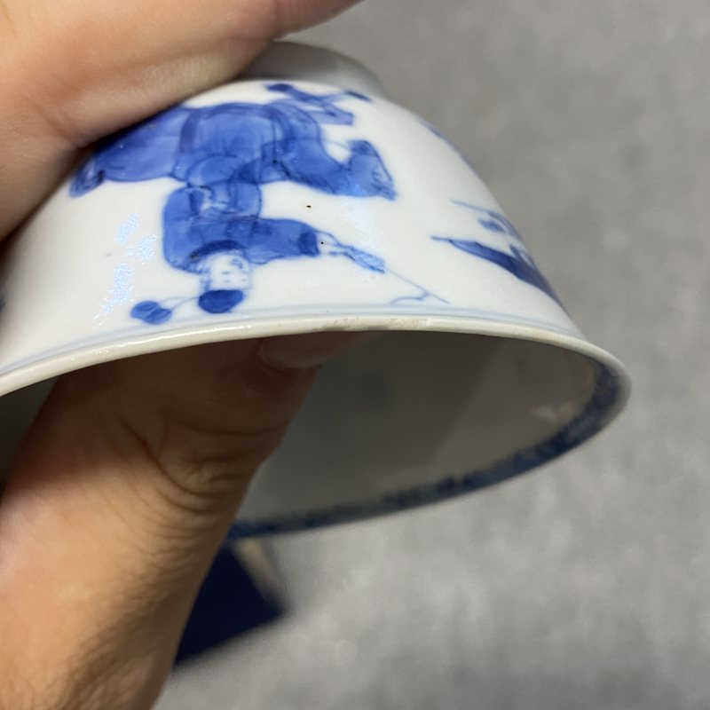 清康熙 青花山水人物纹杯 - 图11