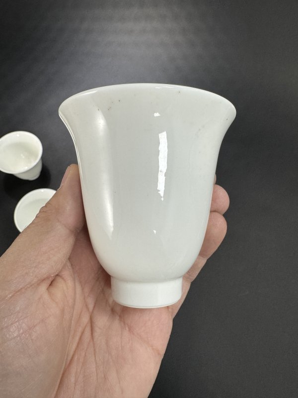 清 德化窑白釉大铃铛杯一套五只 - 图5