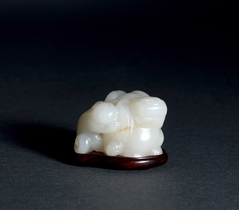明 白玉雕双虎 - 图2