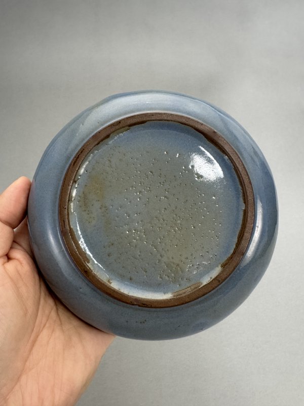 清早期 宜均天蓝釉紫泥胎格式洗 - 图7