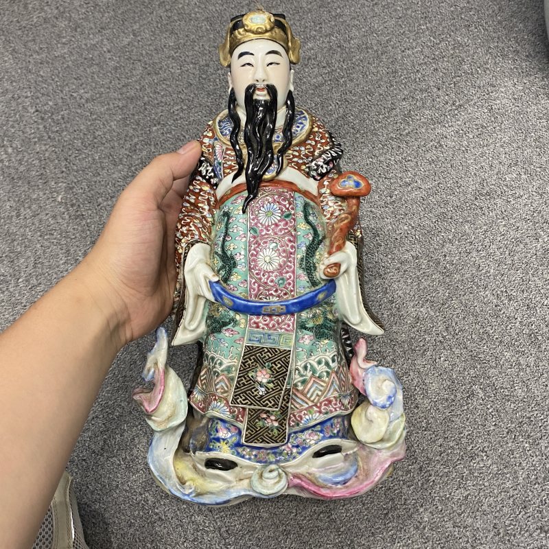民国 粉彩财神造像 - 图8