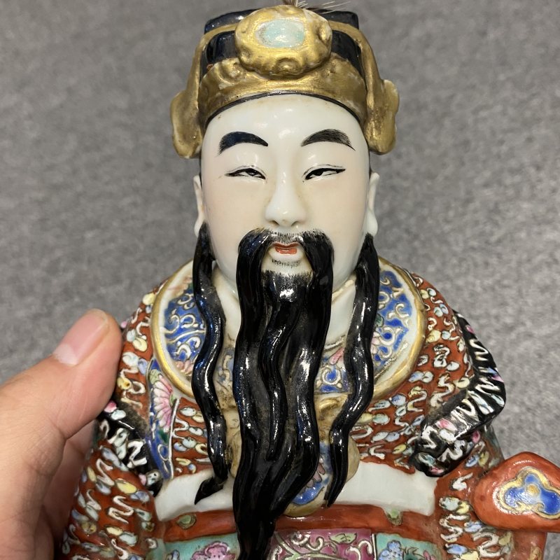 民国 粉彩财神造像 - 图9