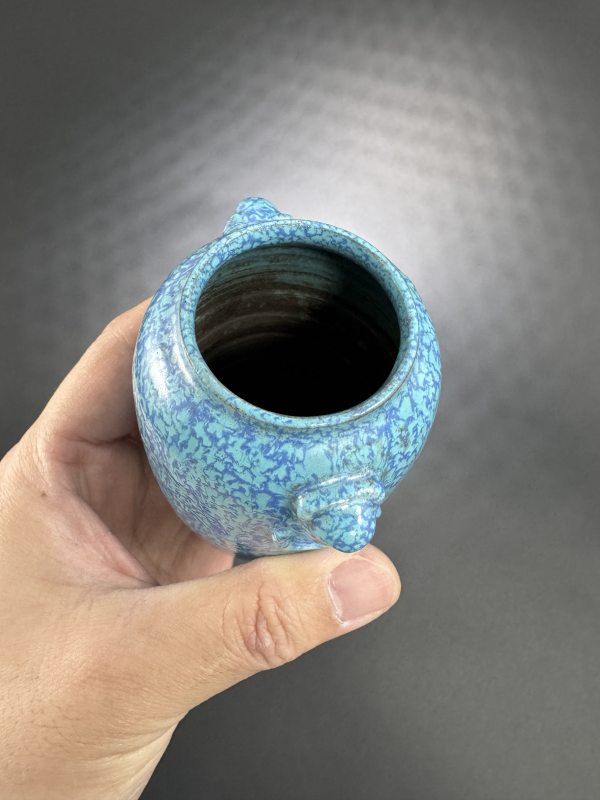 清乾隆 炉钧釉双兽耳衔环小尊 - 图8