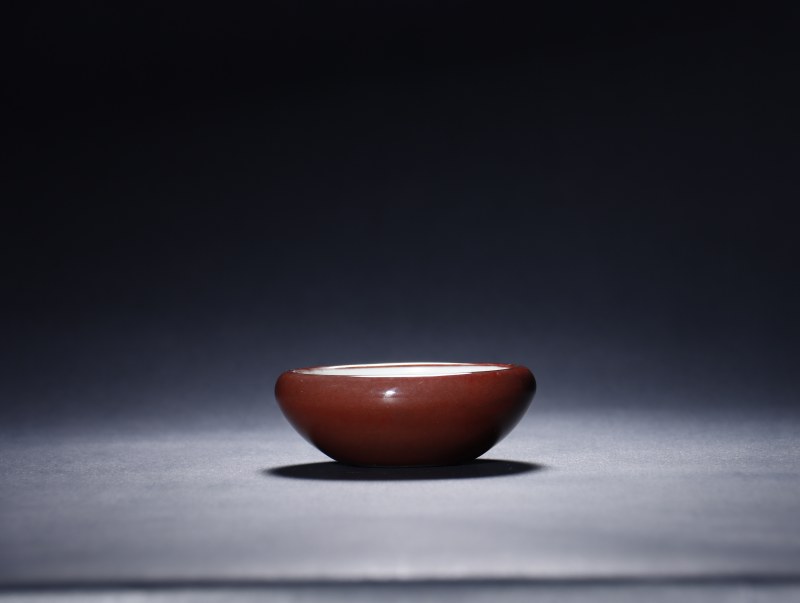 清 豇豆红釉镗锣洗 - 图2