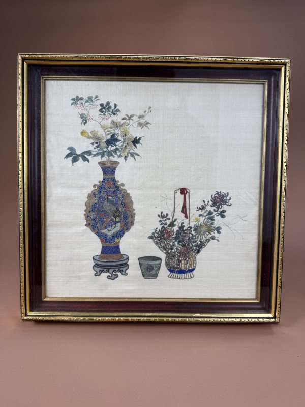 清 博古瓶花图两幅 - 图3