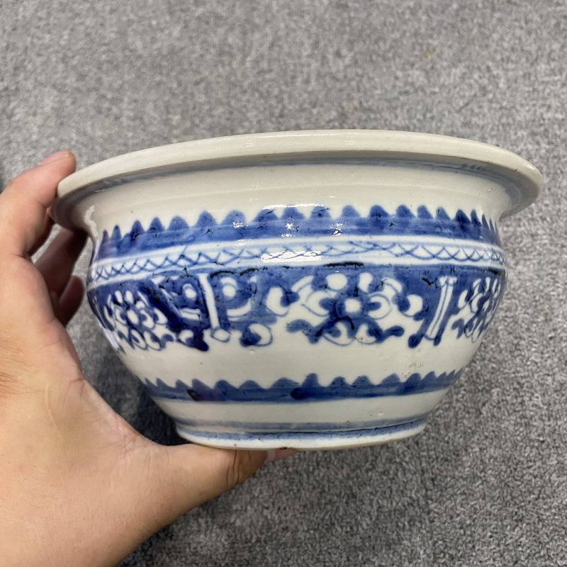 清晚期 青花夔龙纹炉 - 图6