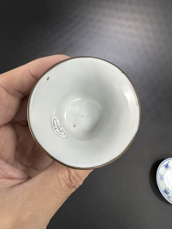 清光绪 若深珍藏款青花骏马图杯、碟三只 - 图13