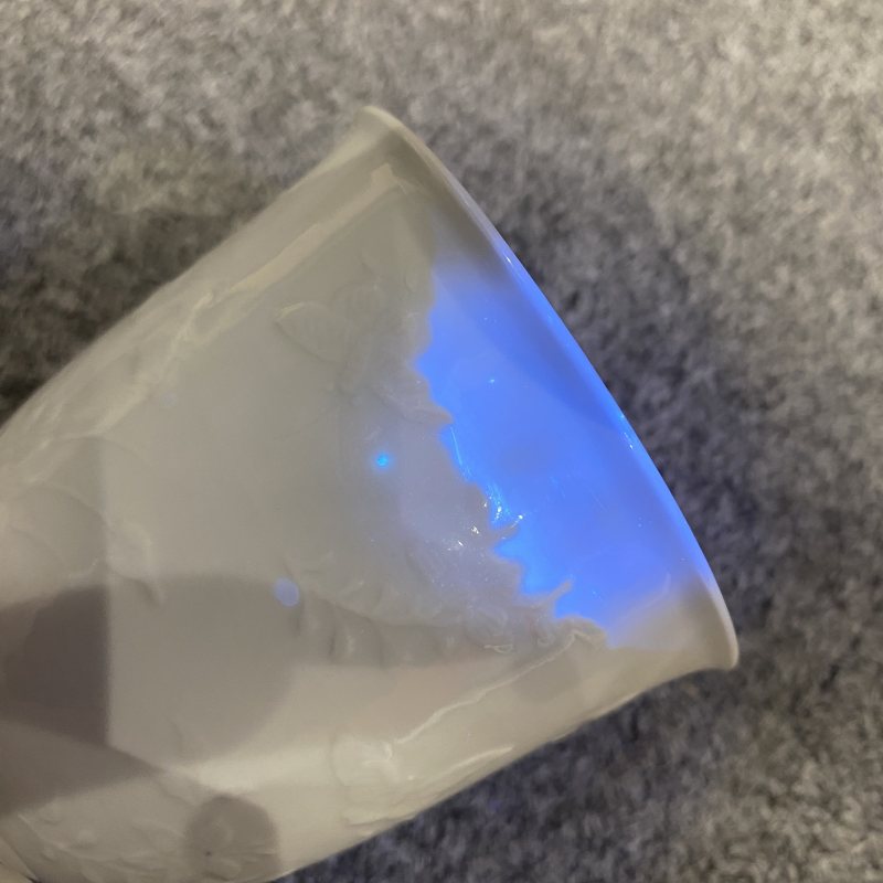 清中期 白釉模印花蝶纹铃铛杯一对 - 图12