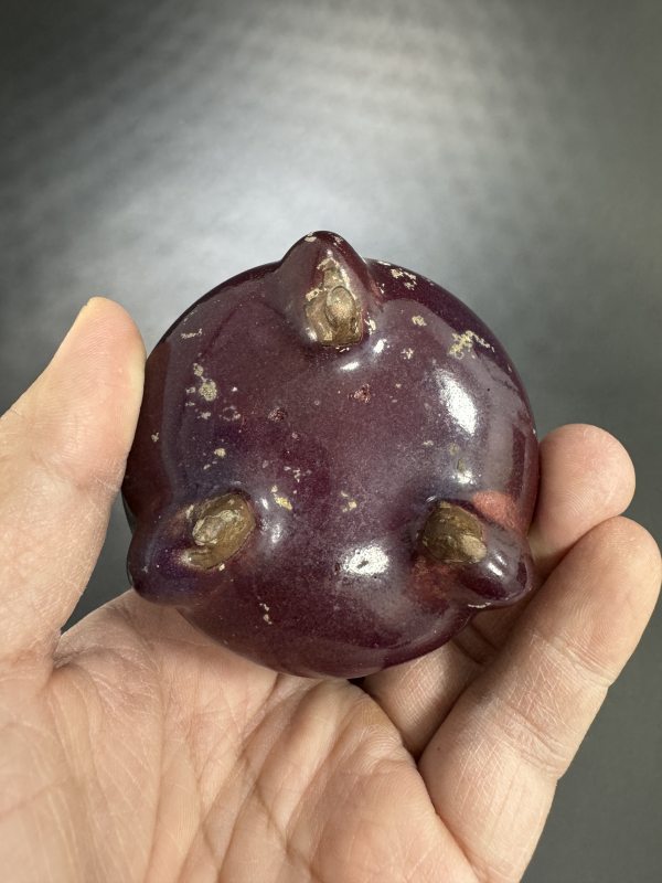 清 钧窑玫瑰紫三足炉 - 图9