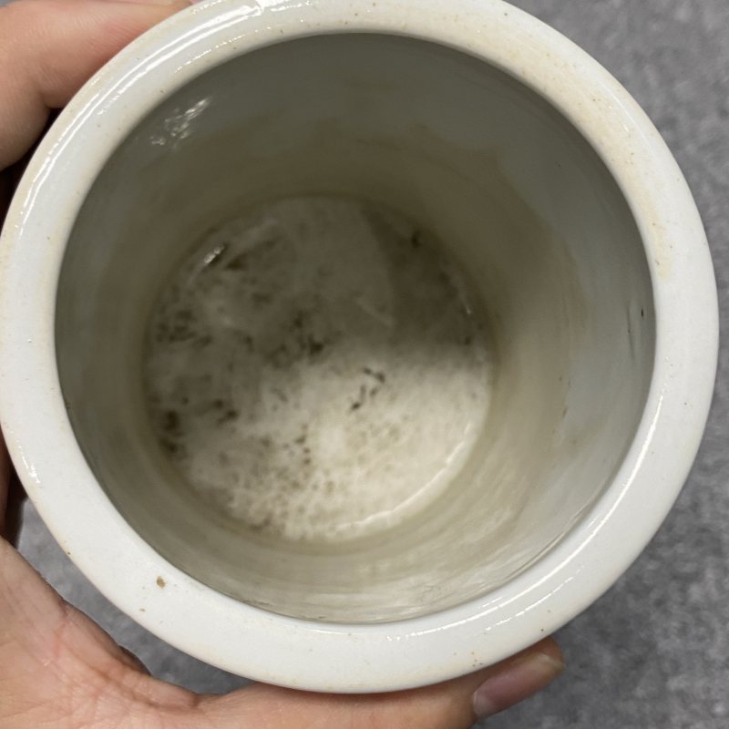 民国 浅降彩花鸟纹笔筒 - 图13