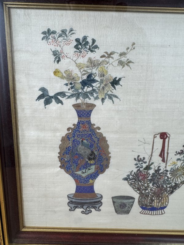 清 博古瓶花图两幅 - 图4