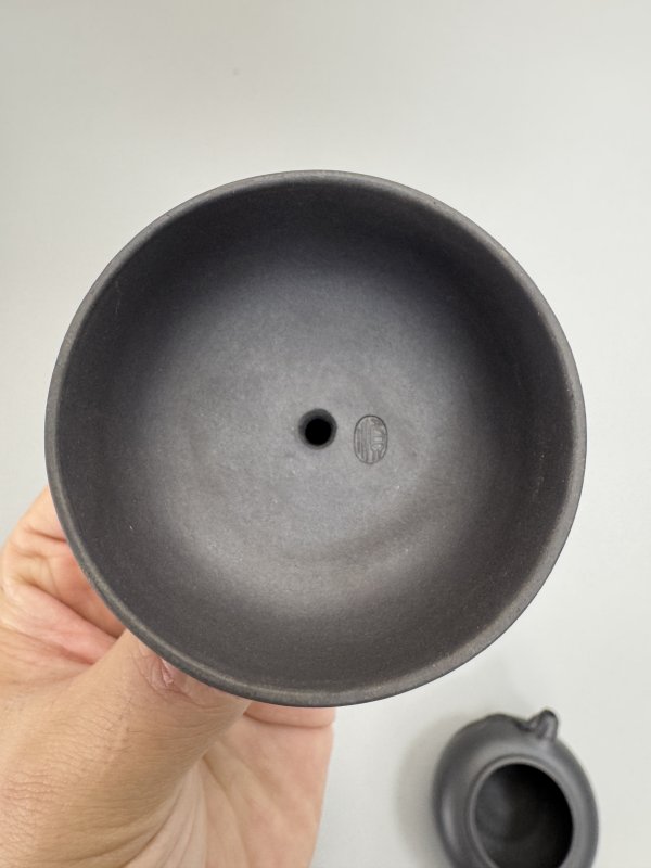 现代 季益顺紫泥竹节壶一套五件 - 图19